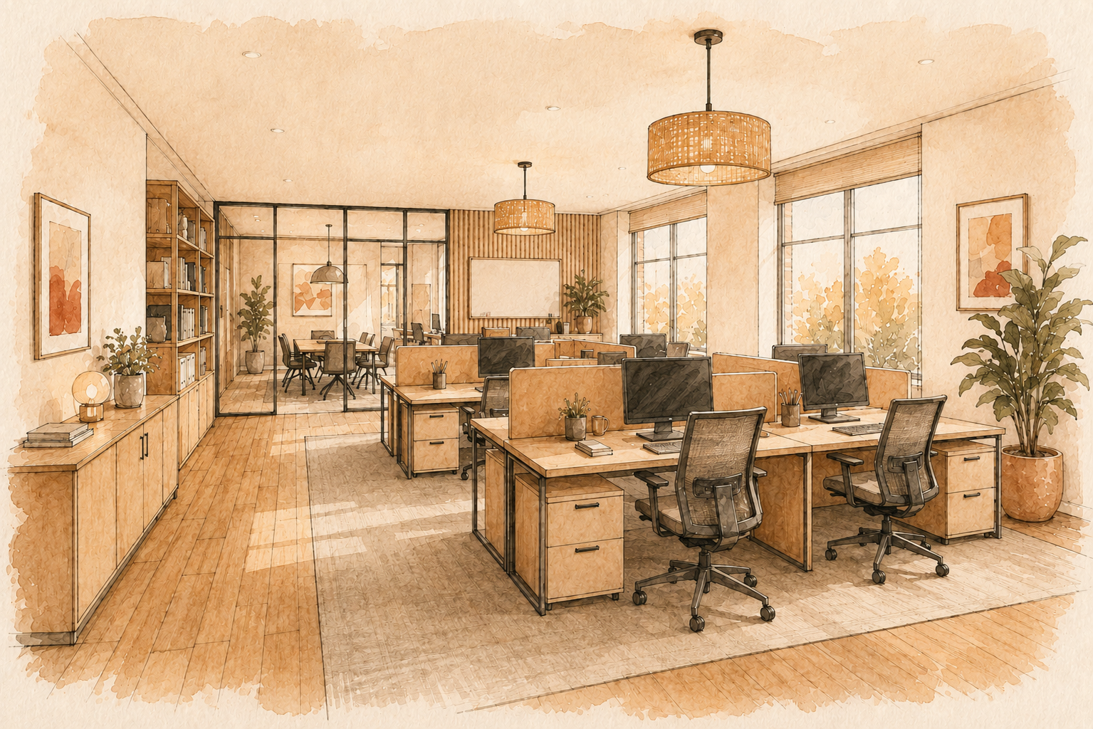 Espace de travail aménagé par Noktalia